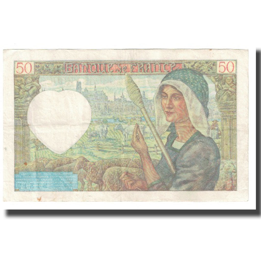 Francia, 50 Francs, Jacques Coeur, 1941, P. Rousseau and R. Favre-Gilly