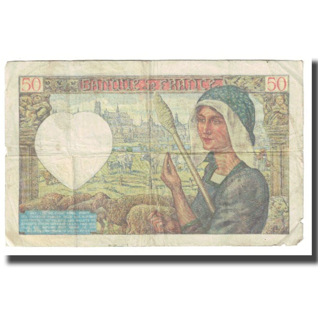 France, 50 Francs, Jacques Coeur, 1941, P. Rousseau and R. Favre-Gilly