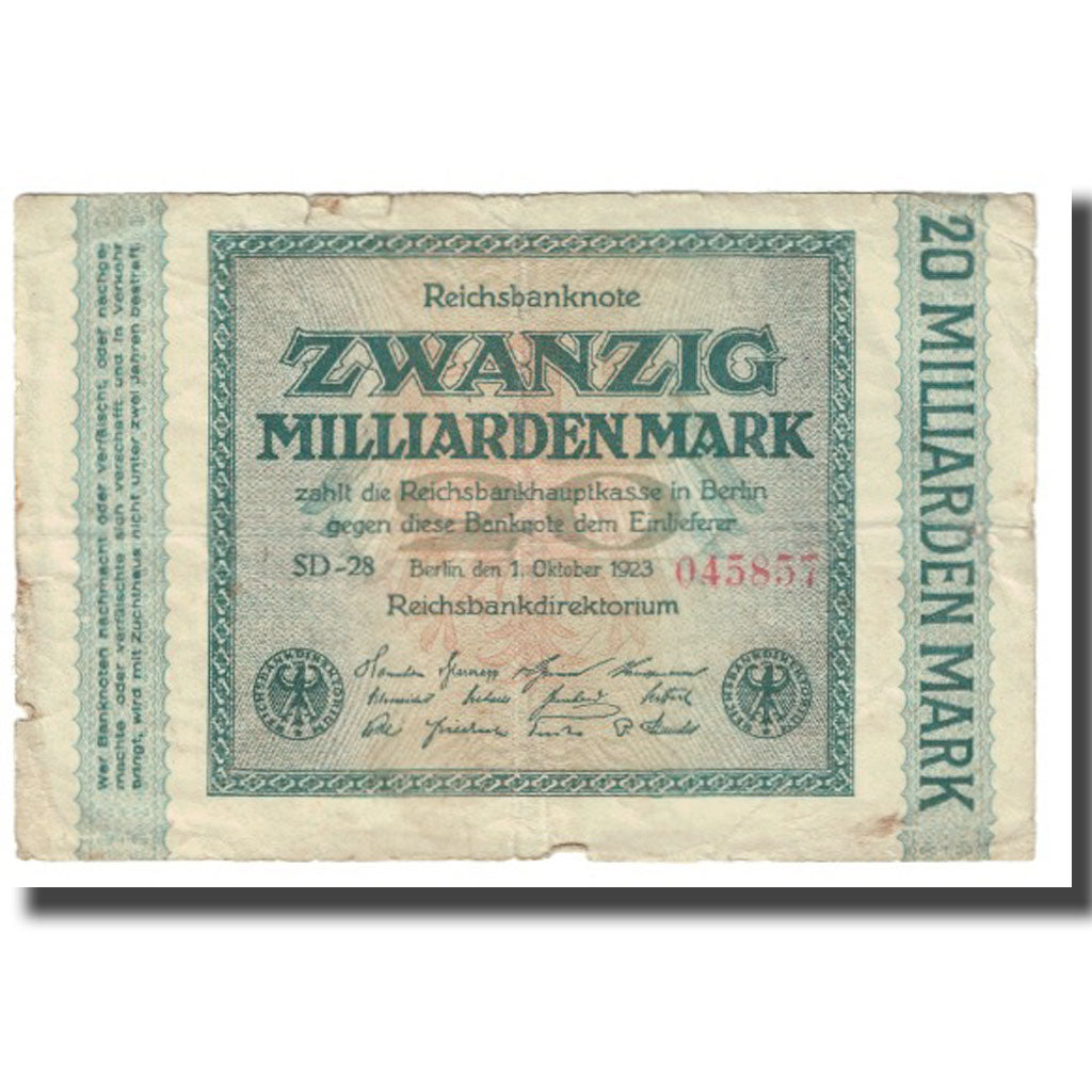 Banknote, Germany, 20 Milliarden Mark, 1923, 1923-10-01, KM:118a, EF(40-45)