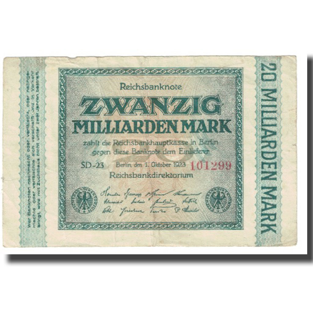 Banknote, Germany, 20 Milliarden Mark, 1923, 1923-10-01, KM:118a, EF(40-45)