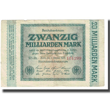Billet, Allemagne, 20 Milliarden Mark, 1923, 1923-10-01, KM:118a, TTB