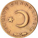 Turkey, 10 Kurus, 1966, EF(40-45), Bronze, KM:891.1