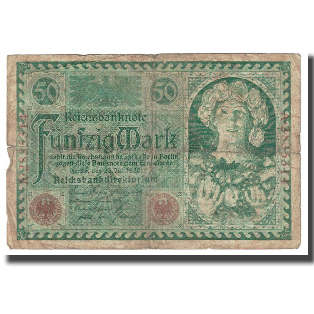 Banknote, Germany, 50 Mark, 1920, 1920-07-23, KM:68, VF(20-25)