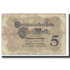 Banknot, Niemcy, 5 Mark, 1914, 1914-08-05, KM:47a, VF(20-25)