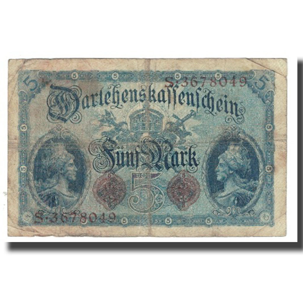 Banknote, Germany, 5 Mark, 1914, 1914-08-05, KM:47a, VF(20-25)