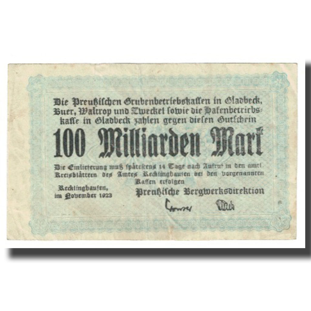 Banknot, Niemcy, 100 Milliarden Mark, 1923, VF(30-35)