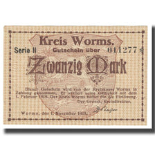 Banknote, Germany, Worms, 20 Mark, Maison, 1918, 1918-11-01, UNC(63)