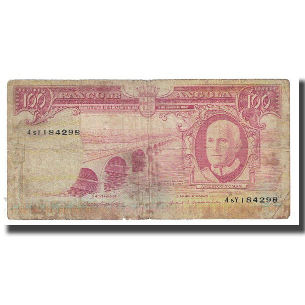 Banknote, Angola, 100 Escudos, 1962, 1962-06-10, KM:94, VF(20-25)