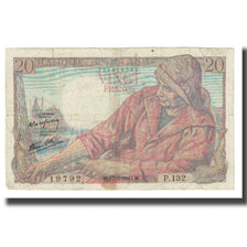 Francia, 20 Francs, Pêcheur, 1944, P. Rousseau and R. Favre-Gilly, 1944-05-17