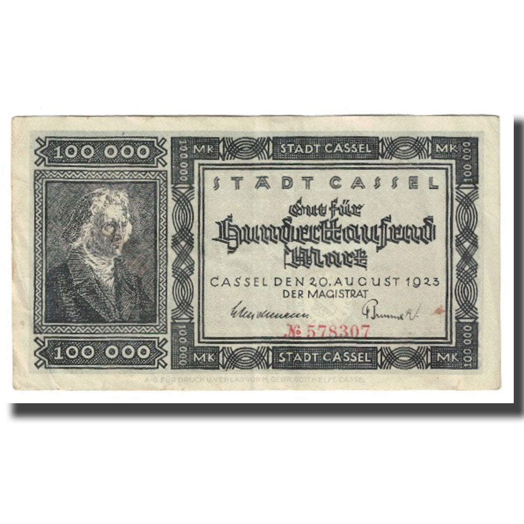 Banconote, Germania, 100000 Mark, Texte, 1923, 1923-08-20, BB, Mehl:718b