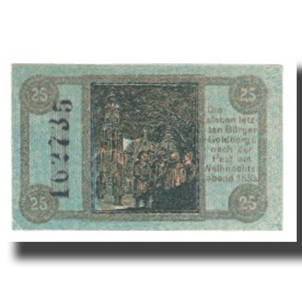 Banknote, Germany, Goldberg, 25 Pfennig, village, 1920, 1920-12-31, AU(55-58)