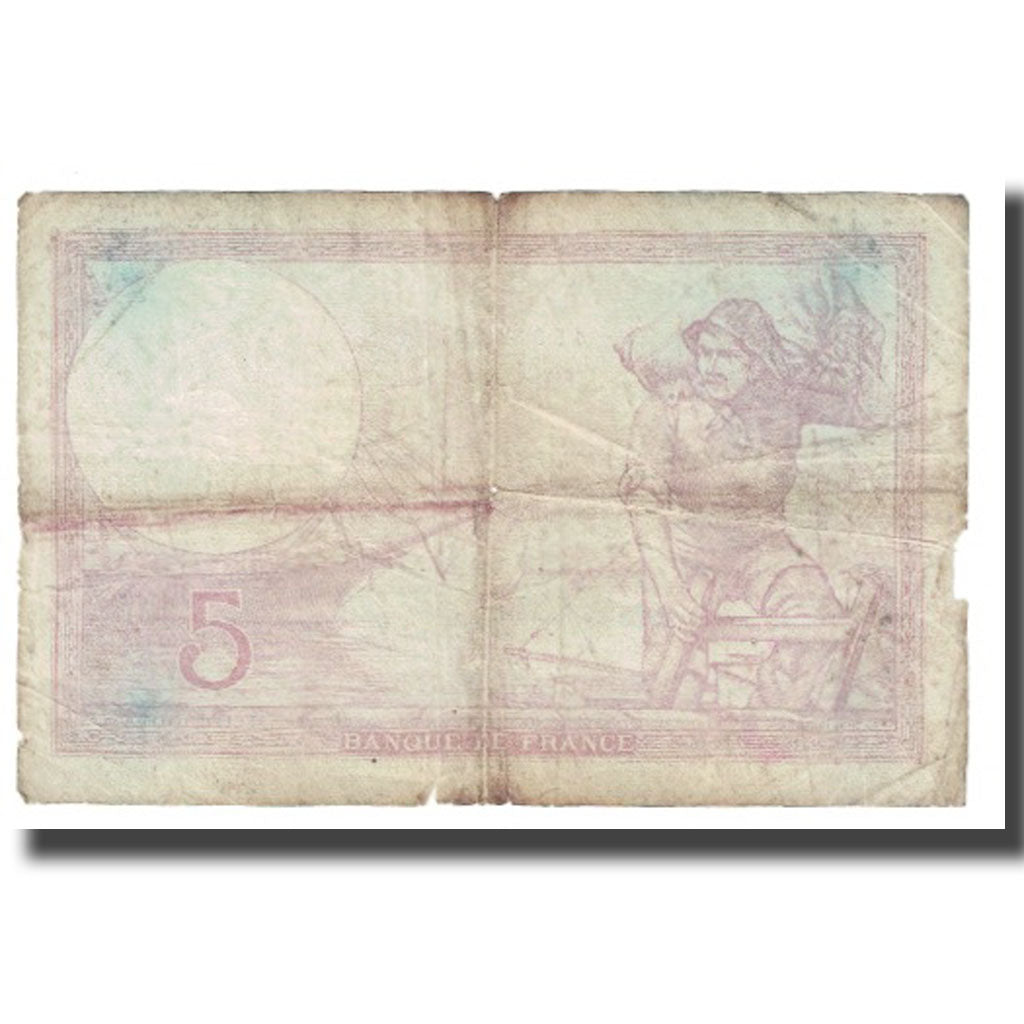 Francia, 5 Francs, Violet, 1939, P. Rousseau and R. Favre-Gilly, 1939-08-17, MB