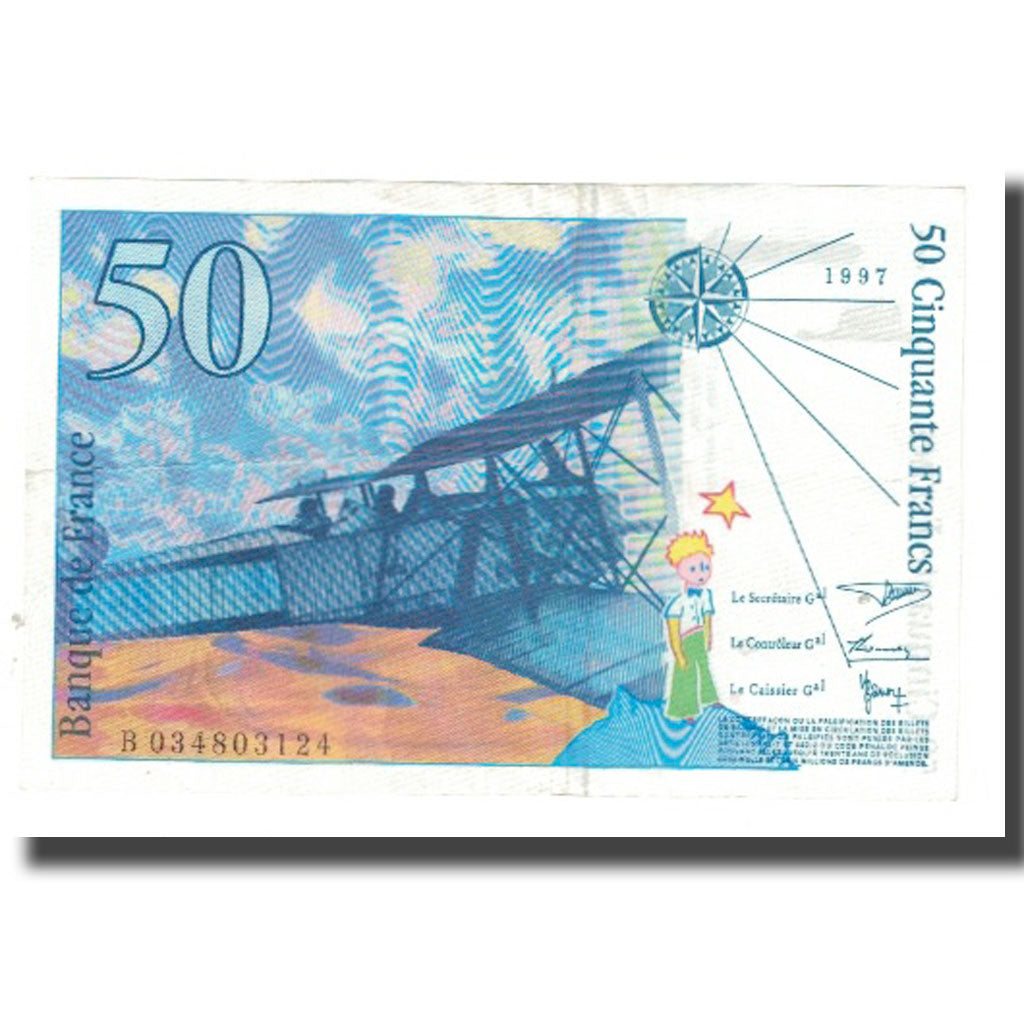 France, 50 Francs, St Exupéry, 1997, STROHL TRONCHE DENTAUD, AU(55-58)
