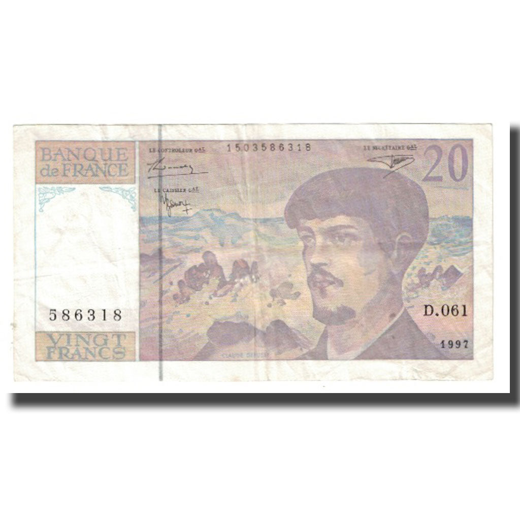 France, 20 Francs, Debussy, 1997, STROHL TRONCHE DENTAUD, EF(40-45)