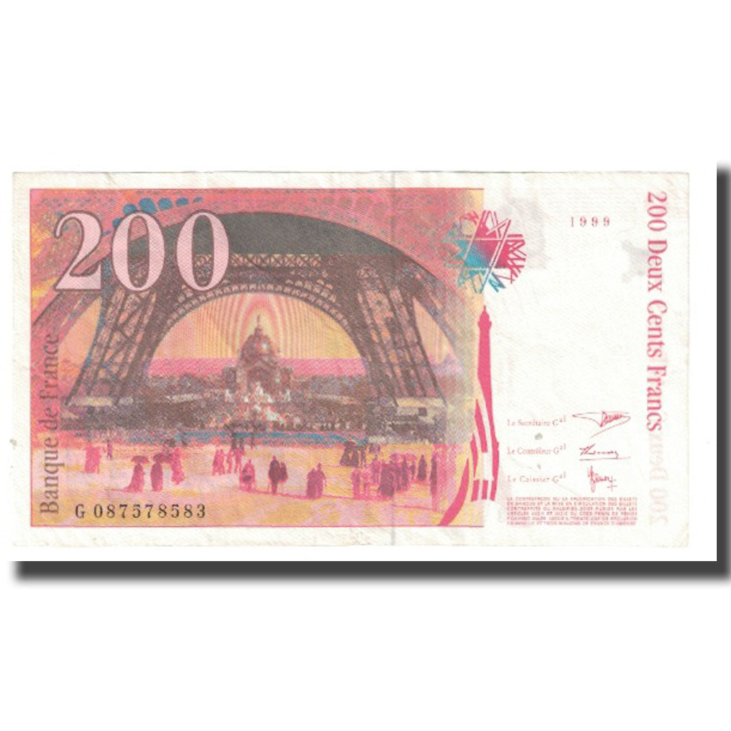 Francia, 200 Francs, Eiffel, 1999, BRUNEEL, BONARDIN, VIGIER, BB, Fayette:75.5