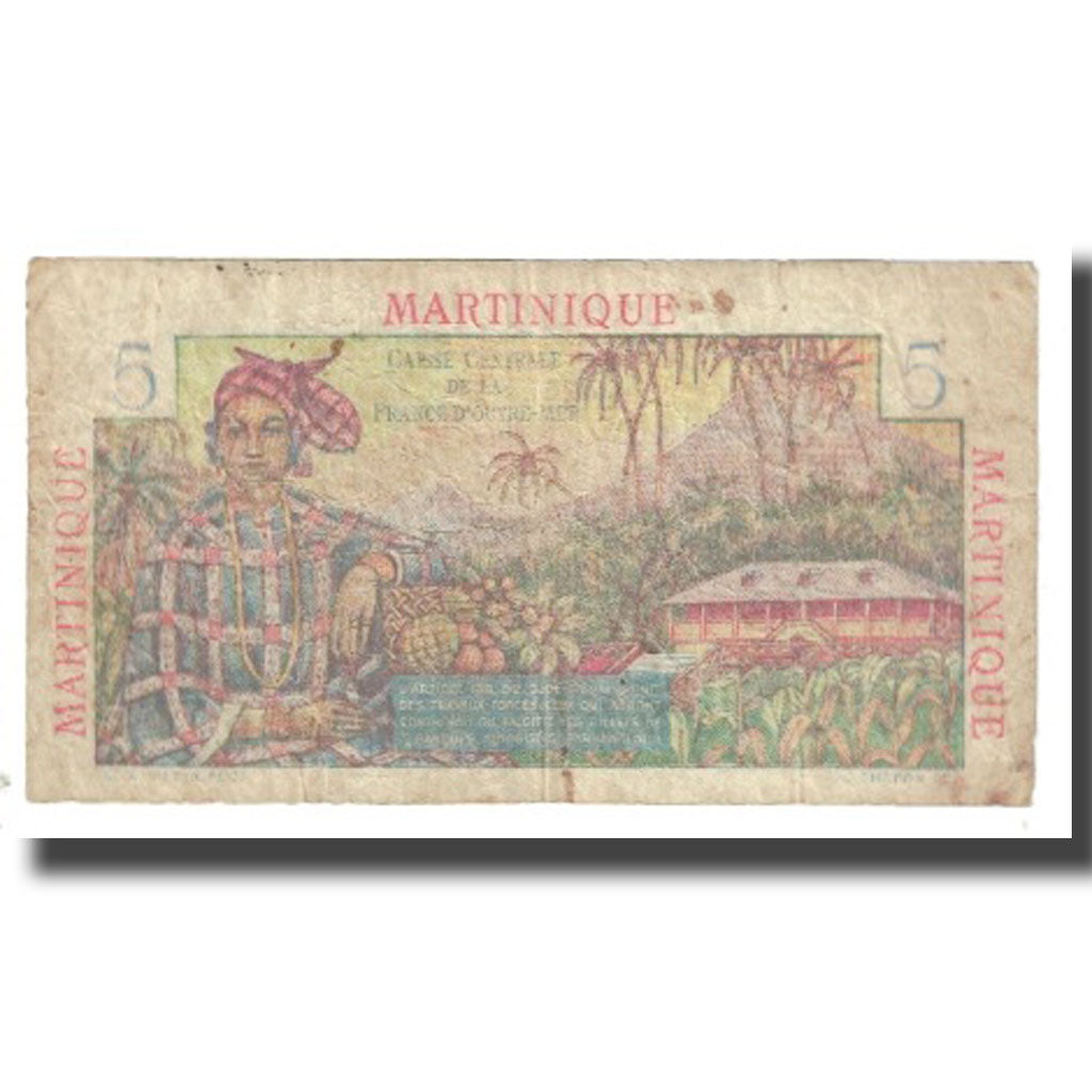 Martinique, 5 Francs, Undated (1947-49), VF(20-25), KM:27A