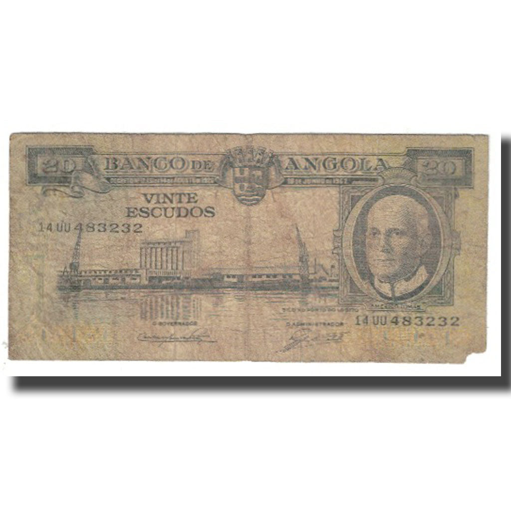 Banknote, Angola, 20 Escudos, 1962, 1962-06-10, KM:92, VF(20-25)