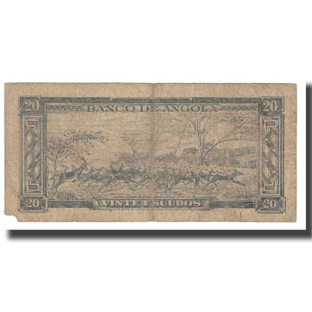 Banknote, Angola, 20 Escudos, 1962, 1962-06-10, KM:92, VF(20-25)