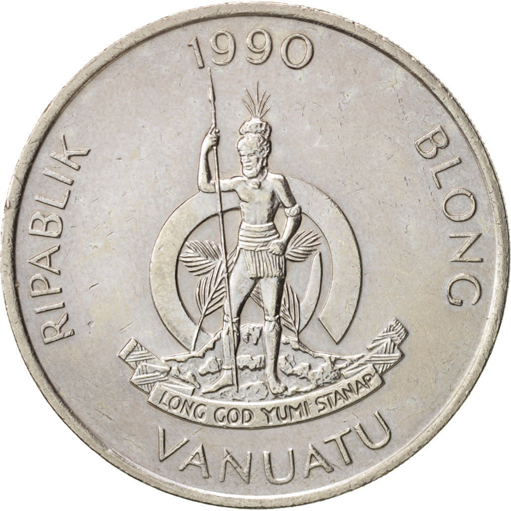 Vanuatu, 50 Vatu, 1990, British Royal Mint, AU(55-58), Copper-nickel, KM:8