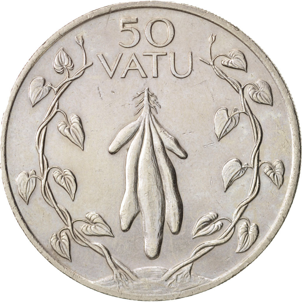 Vanuatu, 50 Vatu, 1990, British Royal Mint, AU(55-58), Copper-nickel, KM:8