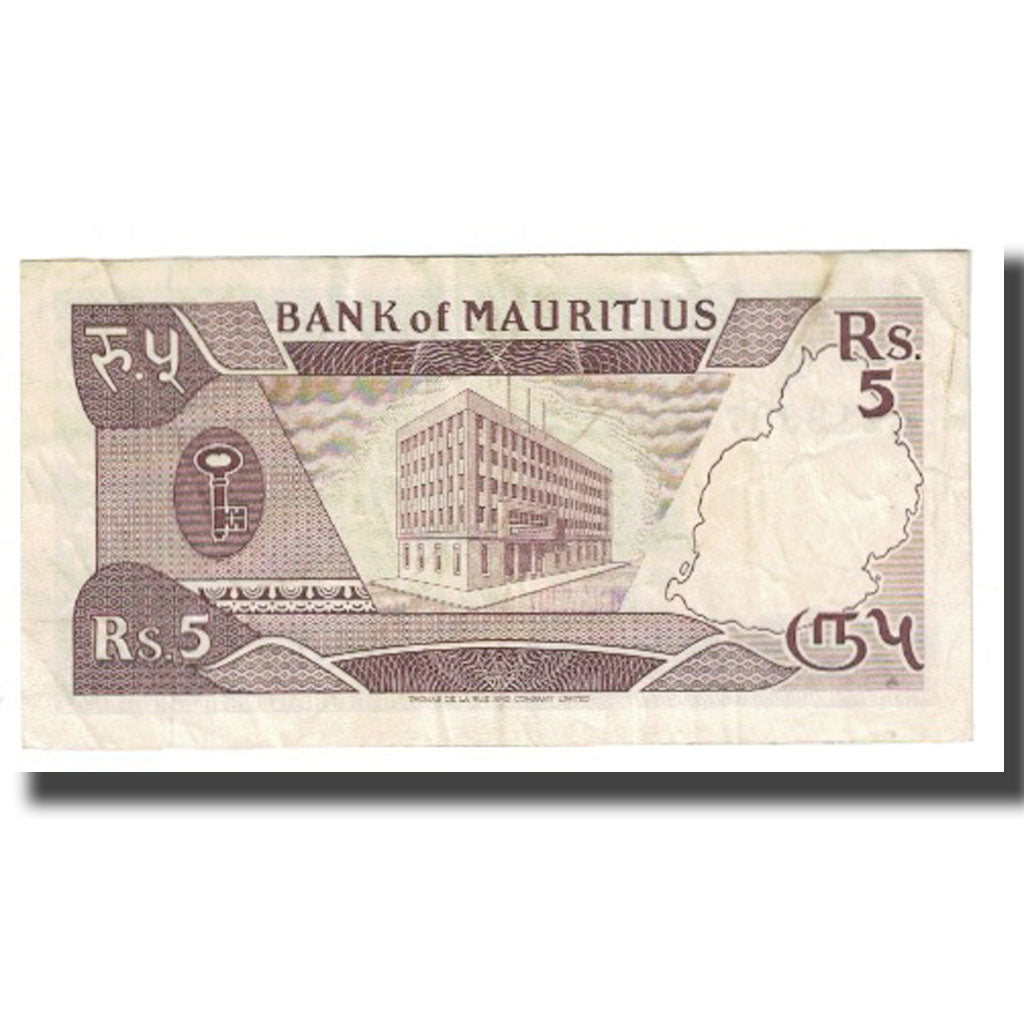 Billet, Mauritius, 5 Rupees, KM:34, TB+