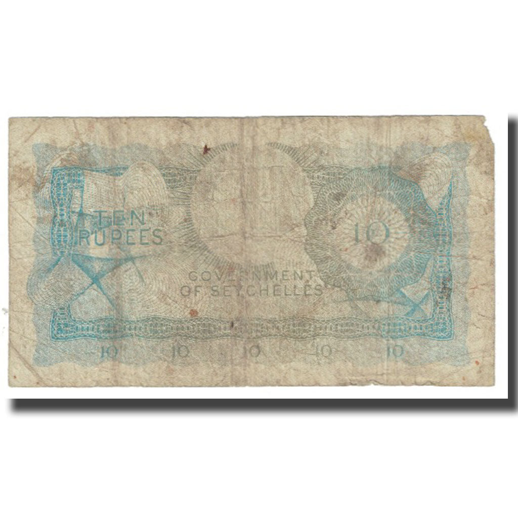 Nota, Seicheles, 10 Rupees, KM:15a, VF(20-25)