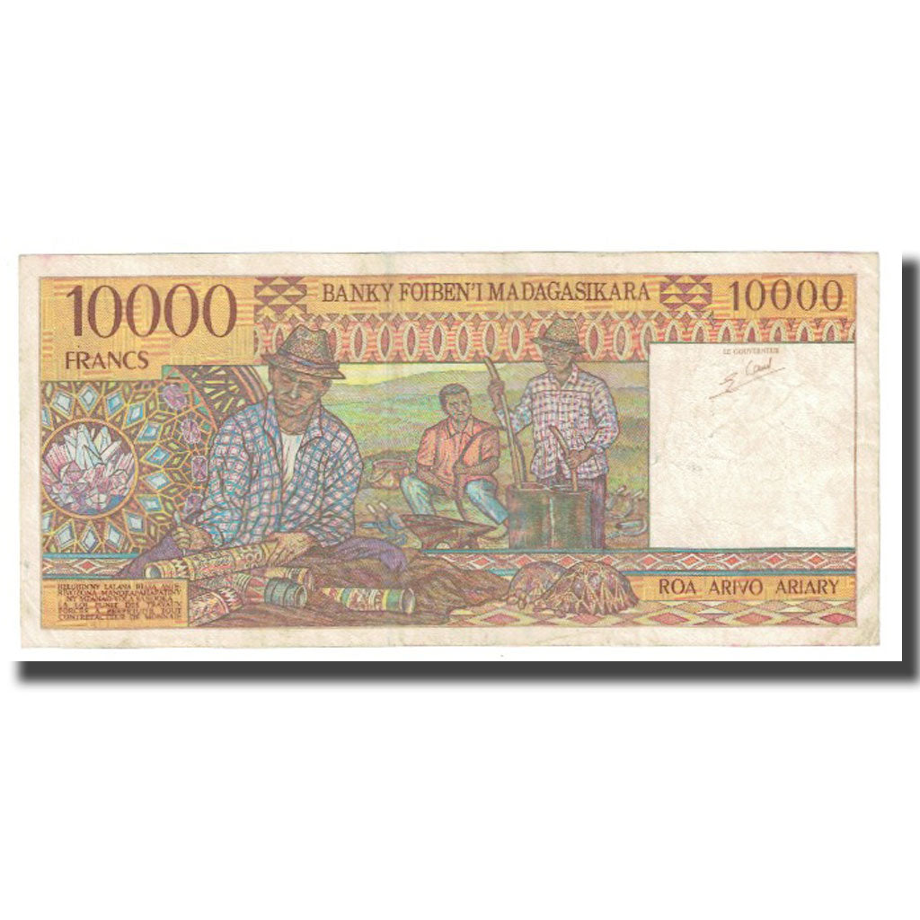 Banknote, Madagascar, 10,000 Francs = 2000 Ariary, KM:79a, EF(40-45)
