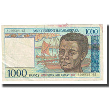 Banknote, Madagascar, 1000 Francs = 200 Ariary, KM:76a, VF(20-25)