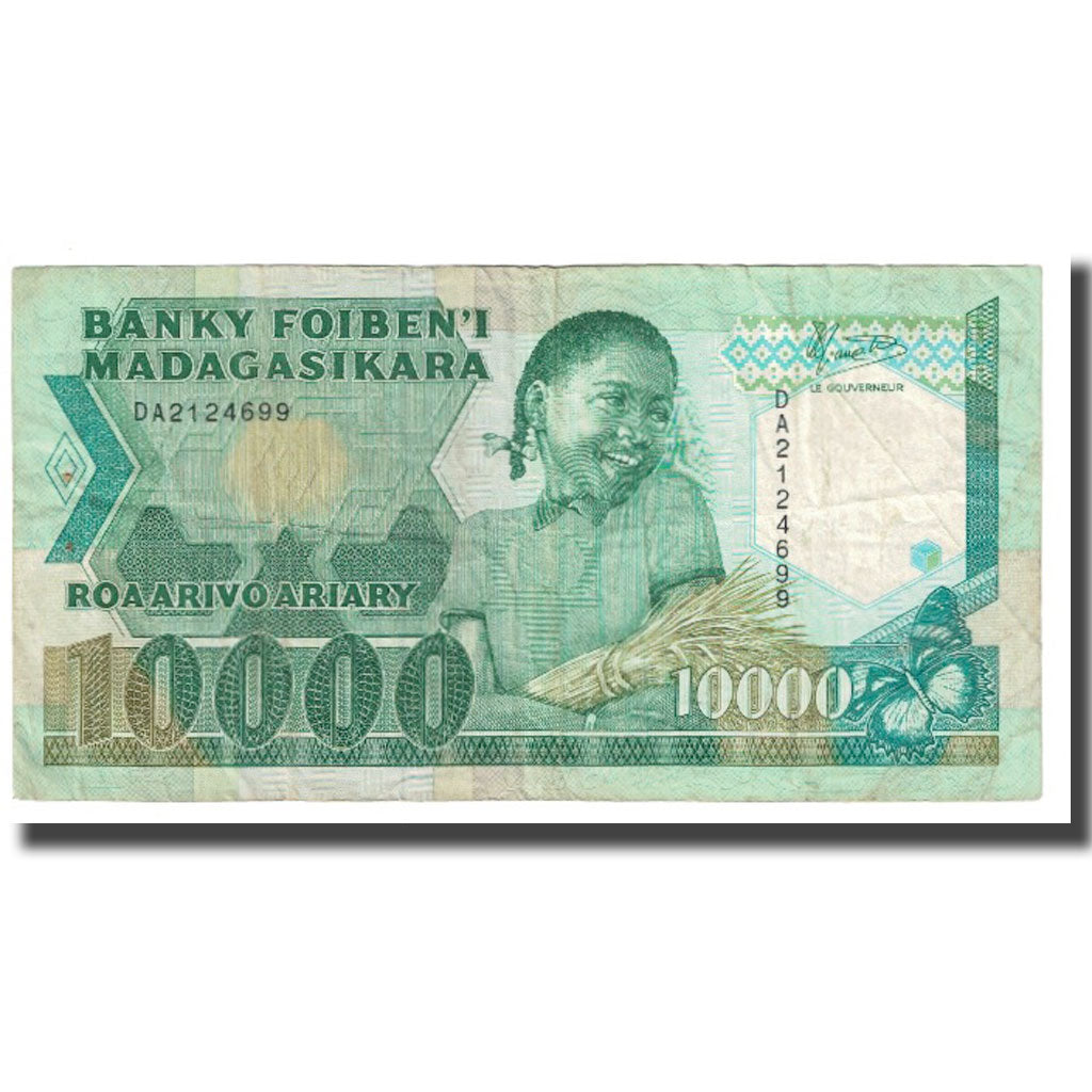 Banknote, Madagascar, 10,000 Francs = 2000 Ariary, KM:70a, EF(40-45)
