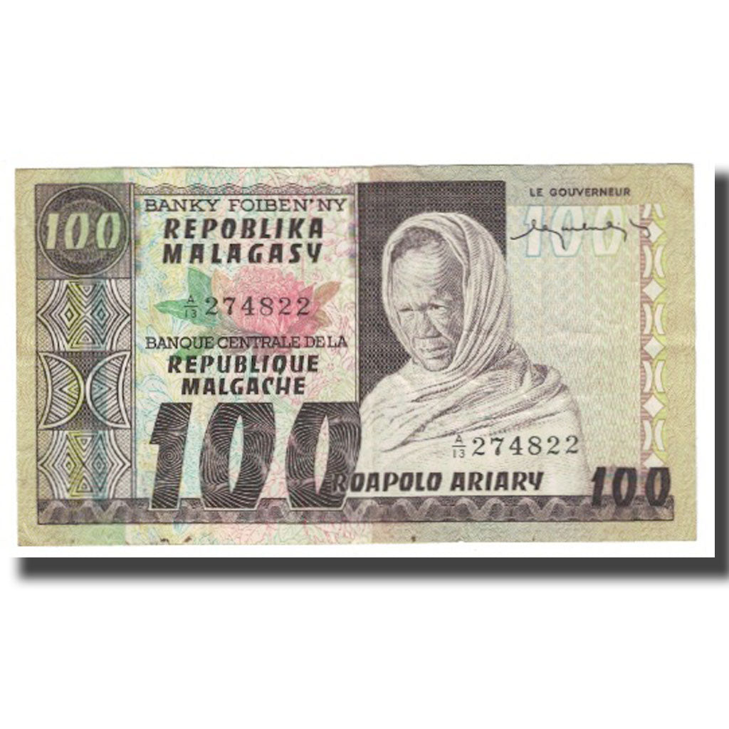 Banknote, Madagascar, 100 Francs =  20 Ariary, KM:63a, EF(40-45)