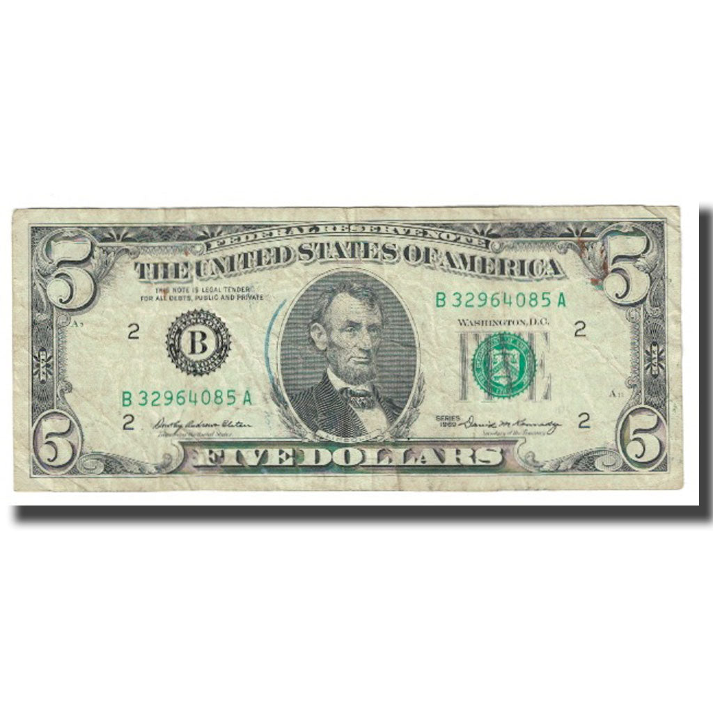 Nota, Estados Unidos da América, Five Dollars, VF(20-25)