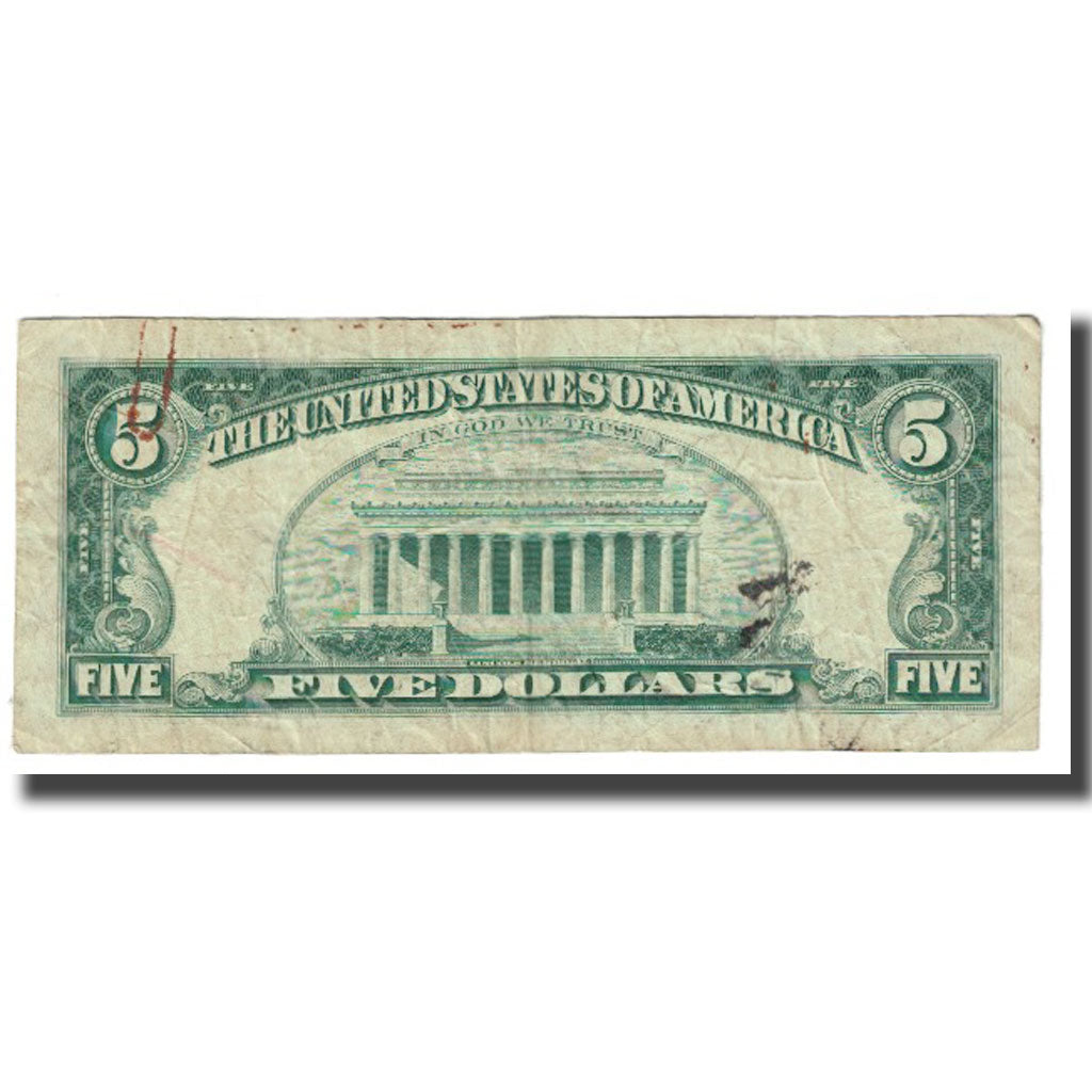 Nota, Estados Unidos da América, Five Dollars, VF(20-25)