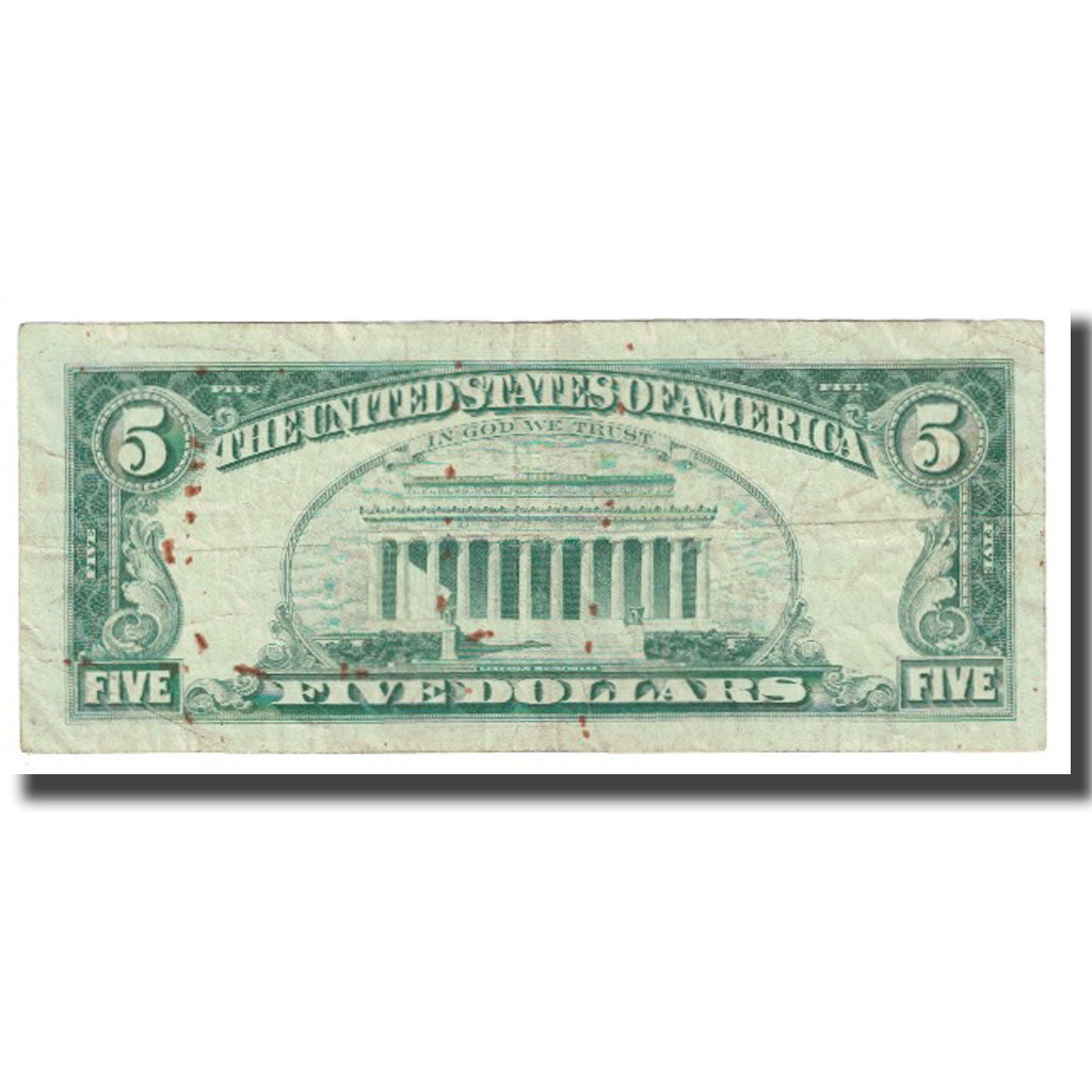 Billete, Five Dollars, Estados Unidos, BC
