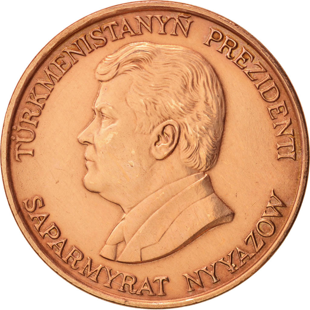Turkmenistan, 10 Tenge, 1993, SPL-, Acciaio placcato rame, KM:3