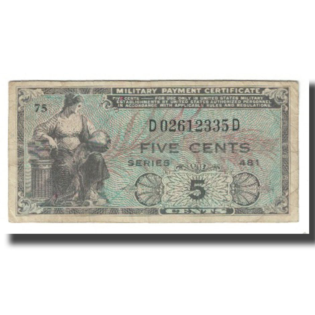 Banknote, United States, 5 Cents, KM:M22a, VF(20-25)