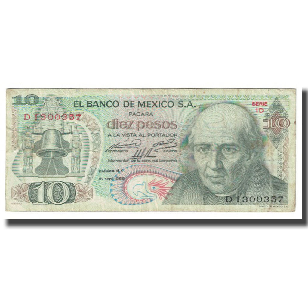 Billete, 10 Pesos, 1969, México, 1969-09-16, KM:63b, BC