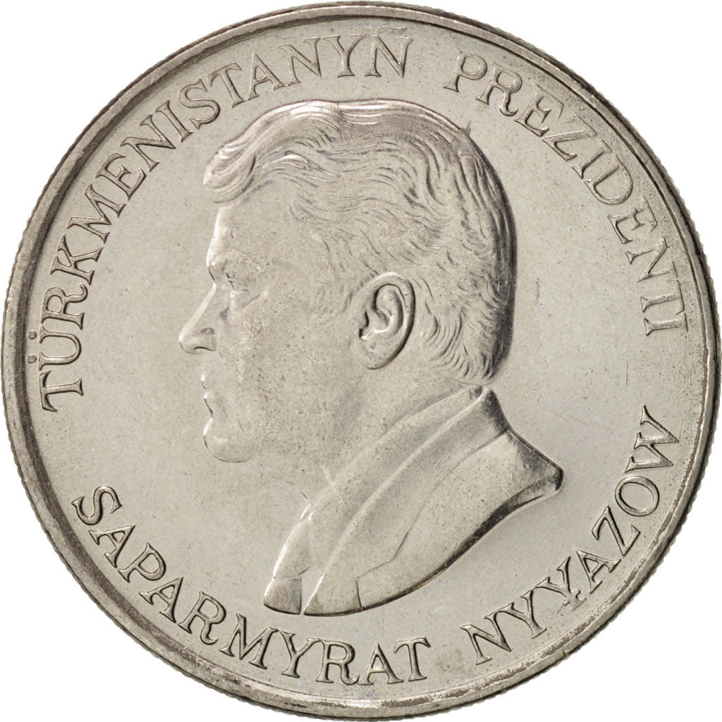 Moneda, Turkmenistán, 50 Tenge, 1993, EBC, Níquel chapado en acero, KM:5