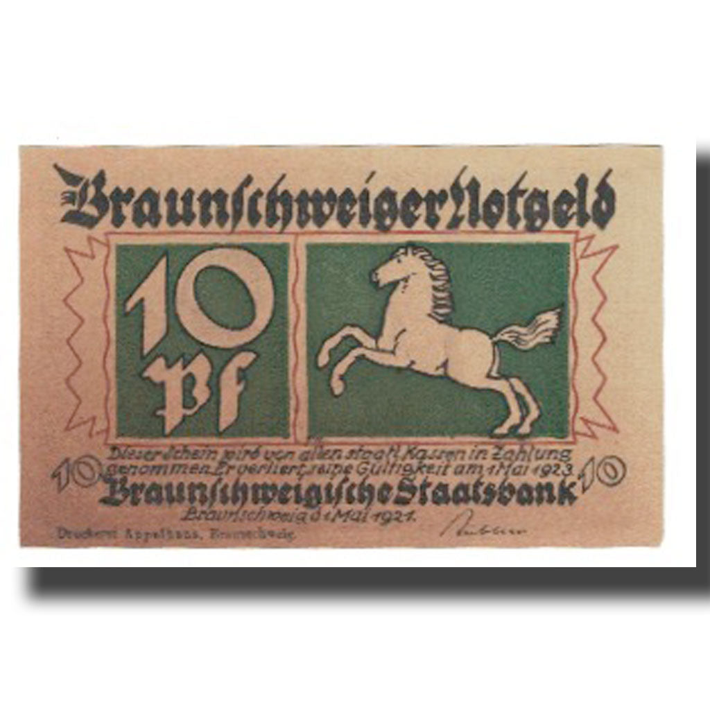 Banknote, Germany, Braunschweig, 10 Pfennig, personnage, 1923, 1923-05-01