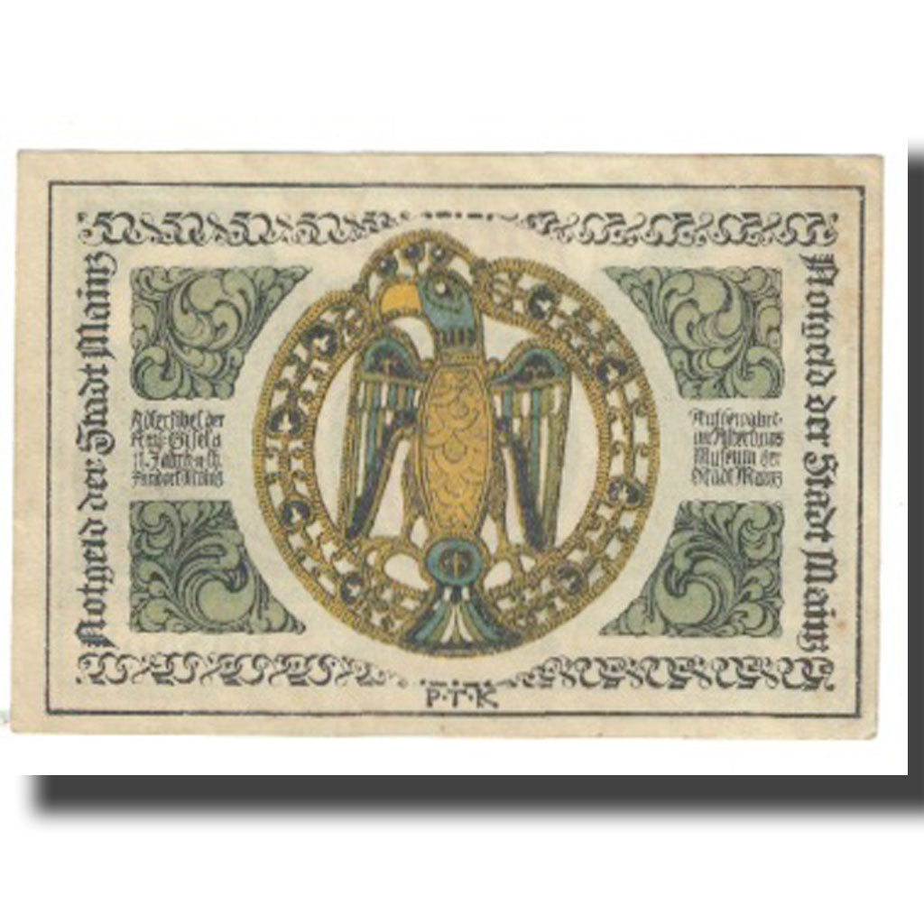 Banconote, Germania, Mainz, 50 Pfennig, Blason, 1921, 1921-04-01, SPL