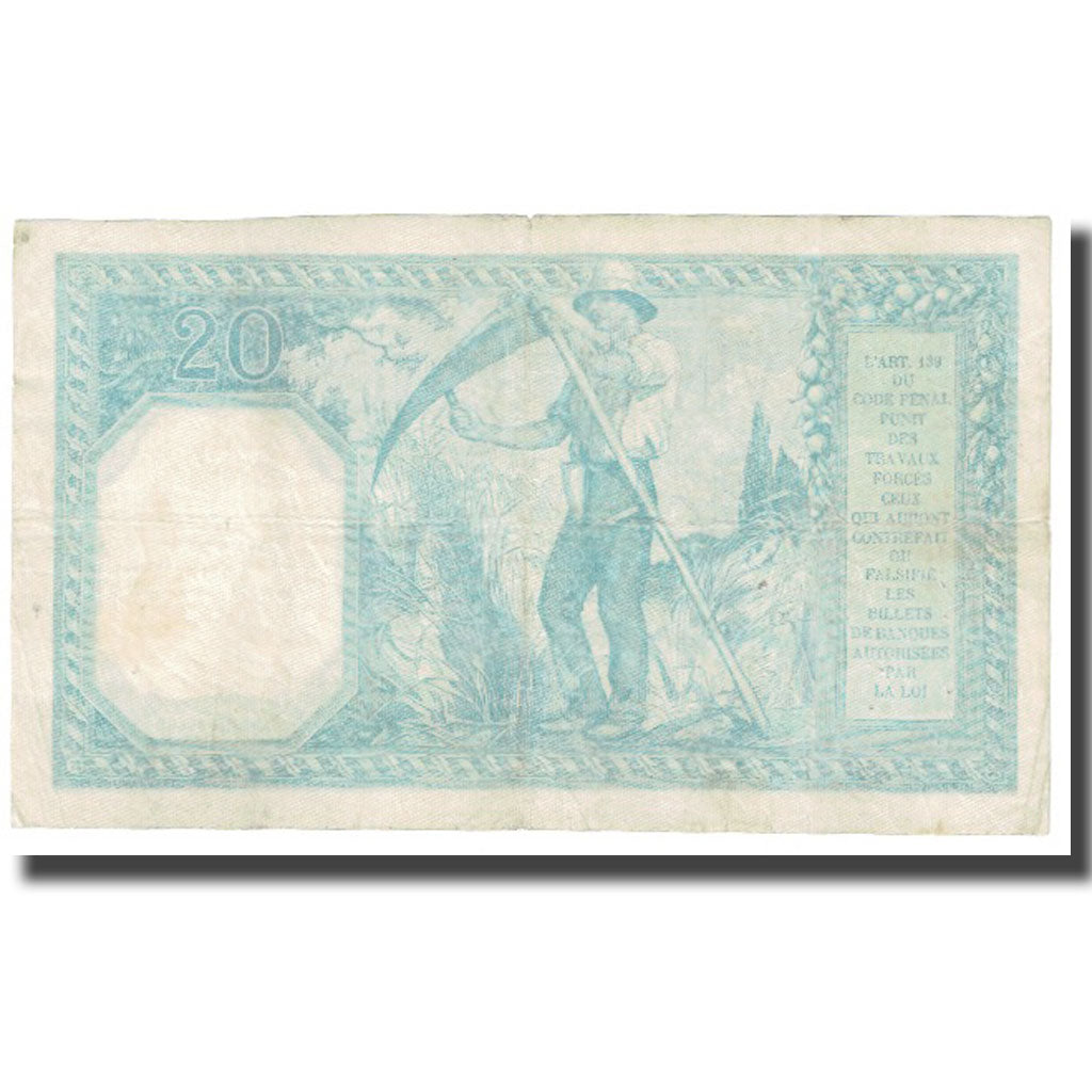 France, 20 Francs, Bayard, 1918, E.Picard-J.Laferrière, 1918-01-30, TB+