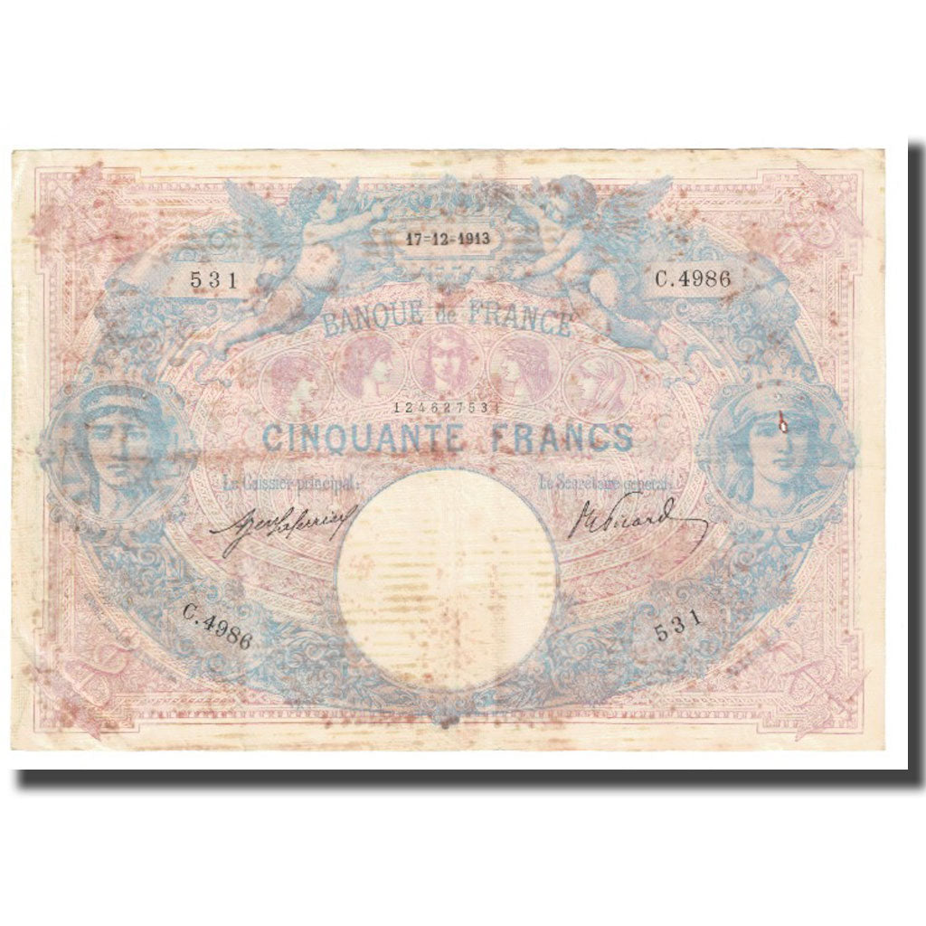 Frankreich, 50 Francs, Bleu et Rose, 1913, E.Picard-J.Laferrière, 1913-12-17