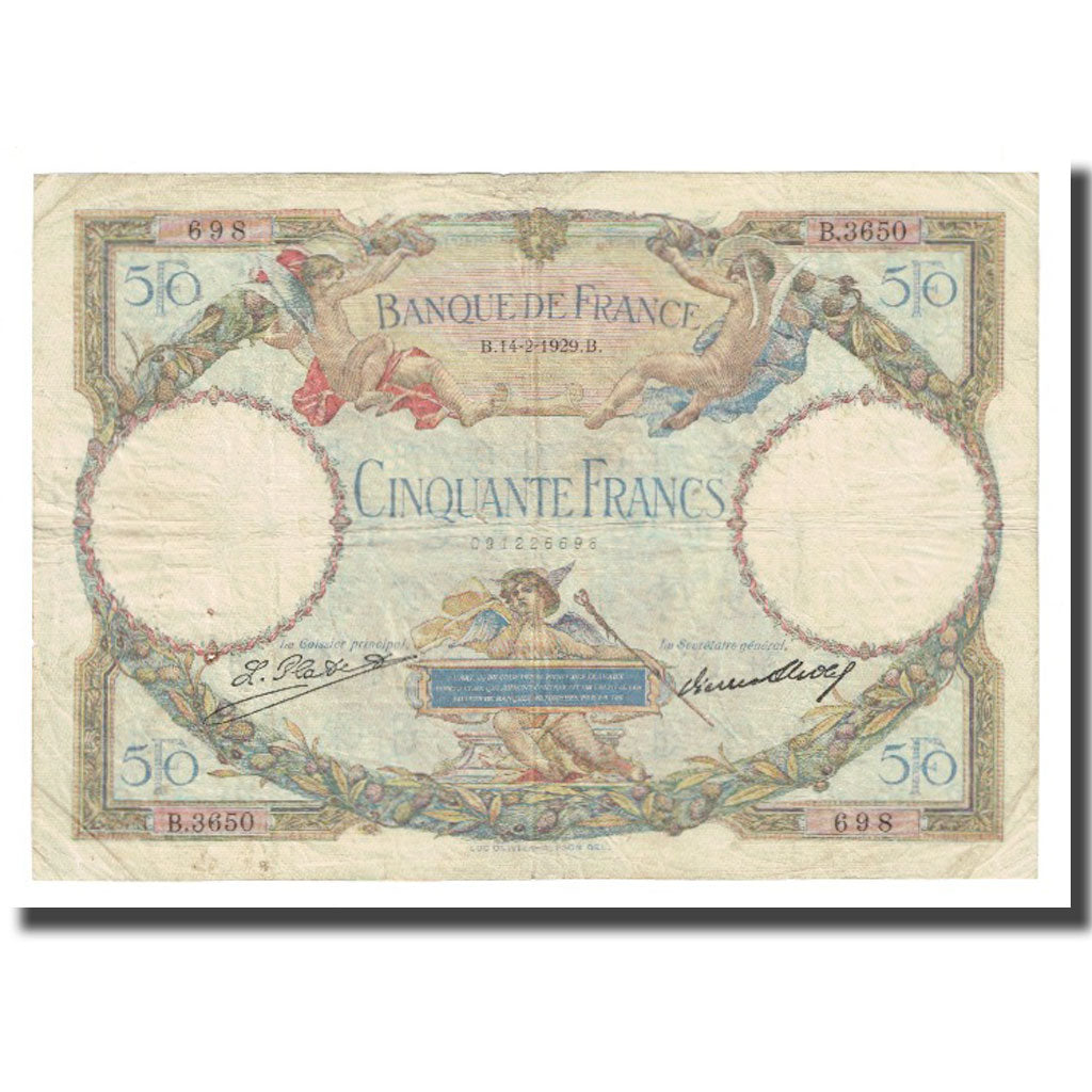 France, 50 Francs, Luc Olivier Merson, 1929, boyer strohl, 1929-02-14