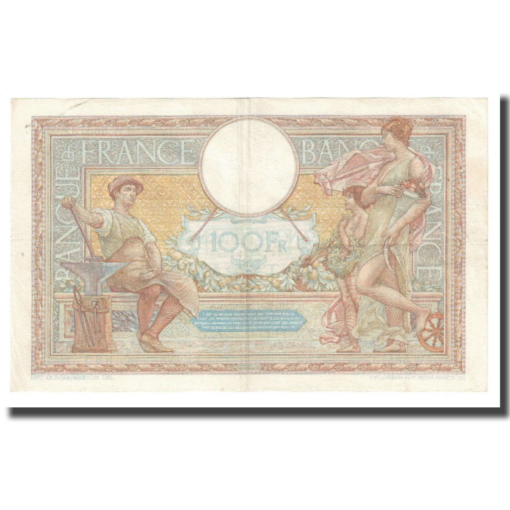 France, 100 Francs, Luc Olivier Merson, 1937, P. Rousseau and R. Favre-Gilly