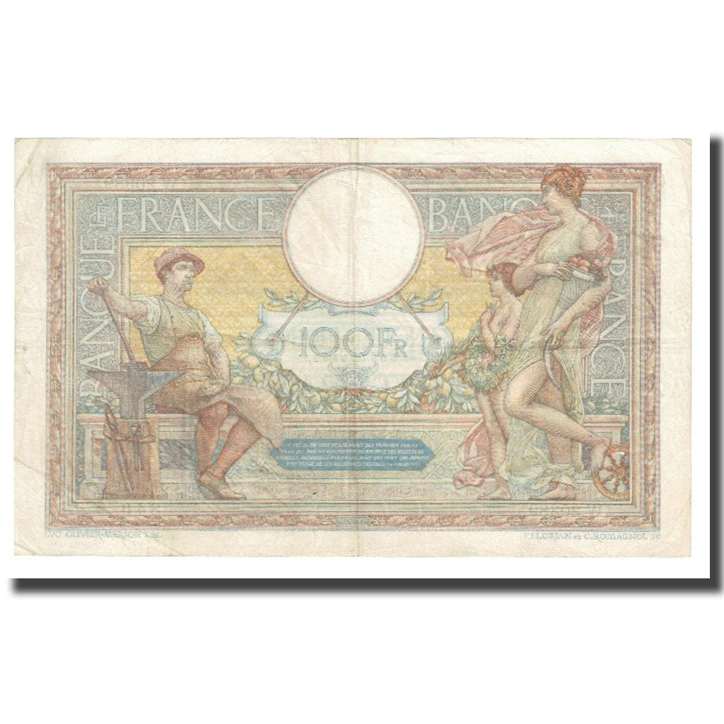 France, 100 Francs, Luc Olivier Merson, 1928, P. Rousseau and R. Favre-Gilly