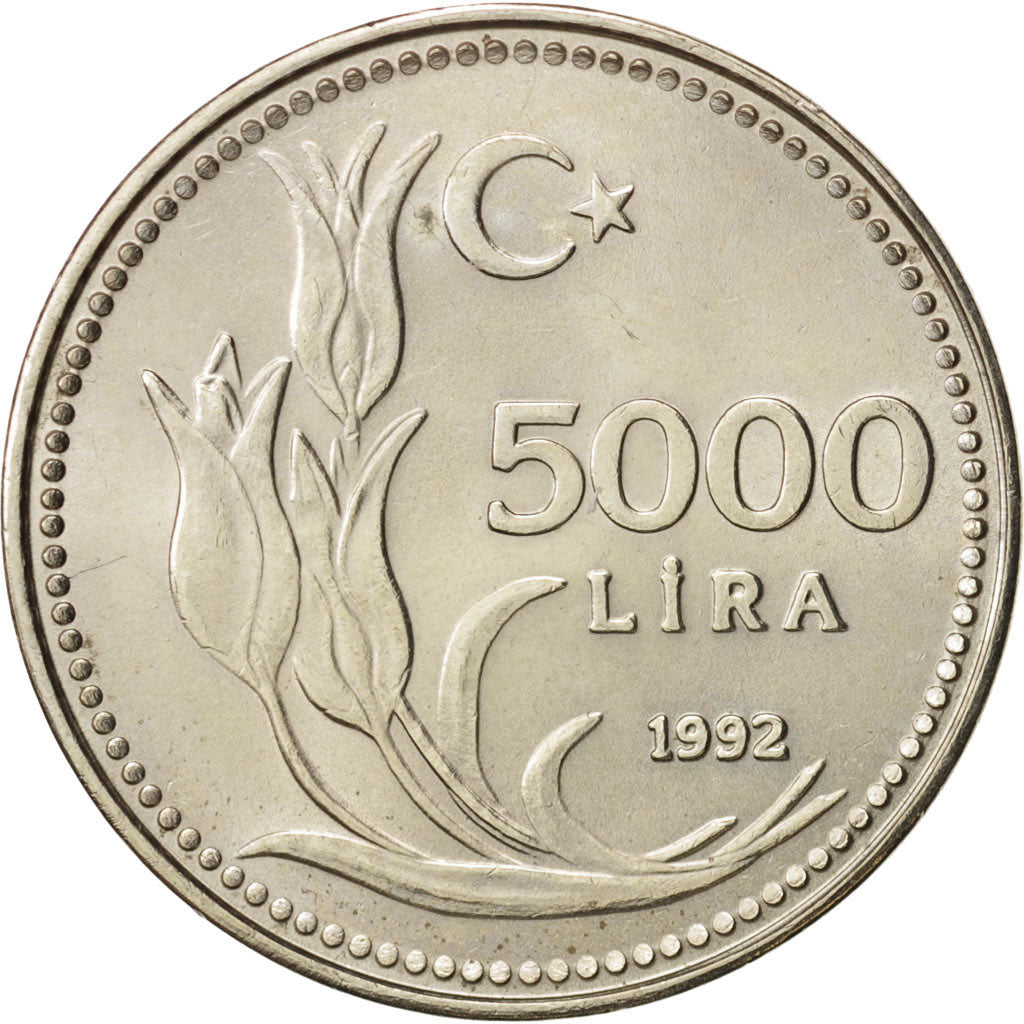 Monnaie, Turquie, 5000 Lira, 1992, SUP+, Nickel-Bronze, KM:1025