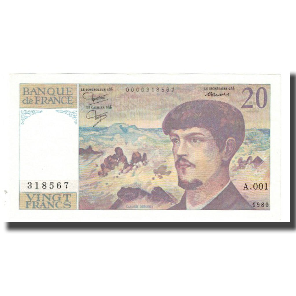 France, 20 Francs, Debussy, 1980, STROHL TRONCHE DENTAUD, PREMIER ALPHABET