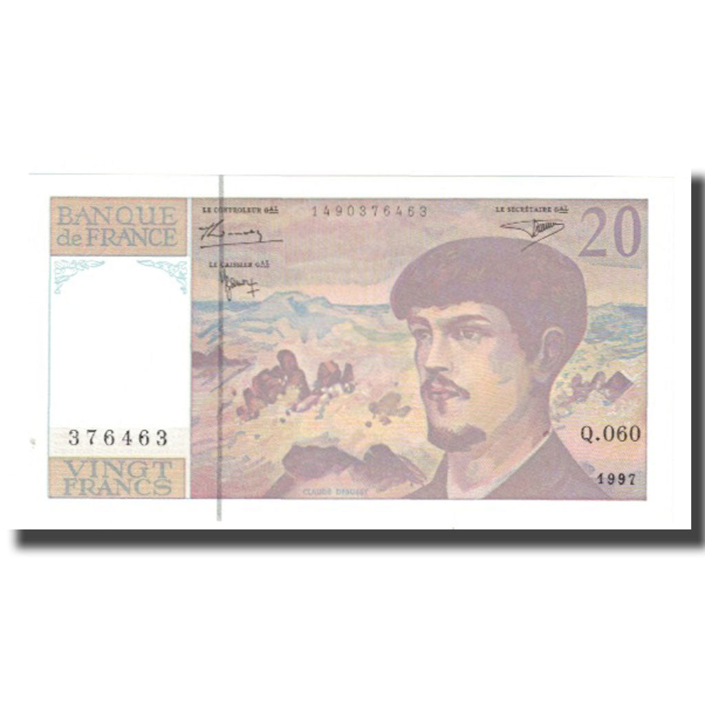 France, 20 Francs, Debussy, 1997, STROHL TRONCHE DENTAUD, UNC(65-70)