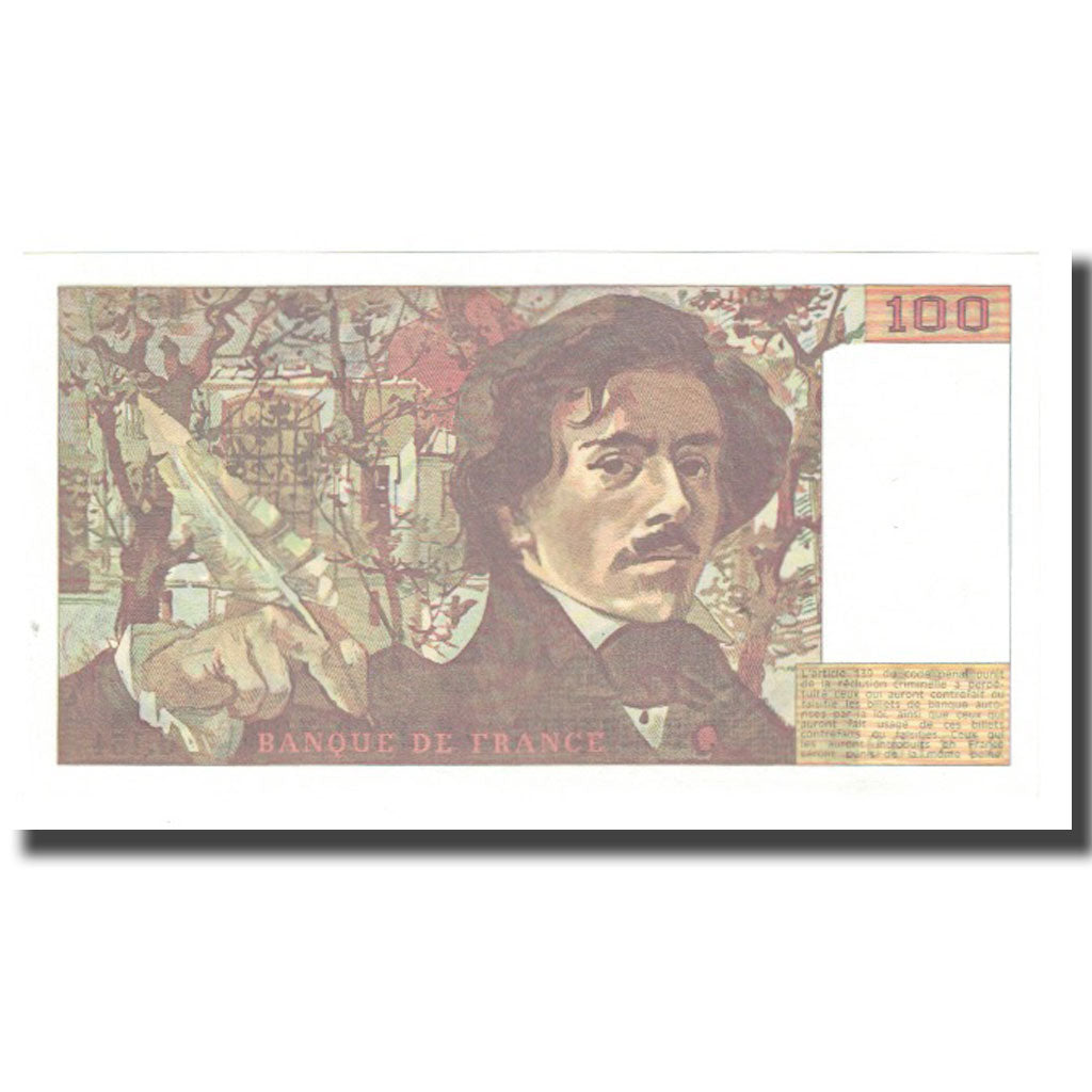 France, 100 Francs, Delacroix, 1989, BRUNEEL, BONARDIN, VIGIER, UNC(63)