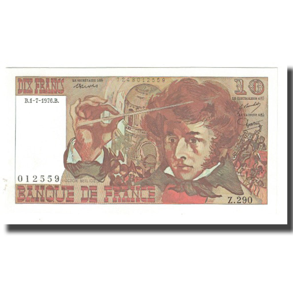 France, 10 Francs, Berlioz, 1976, P. A.Strohl-G.Bouchet-J.J.Tronche, 1976-07-01