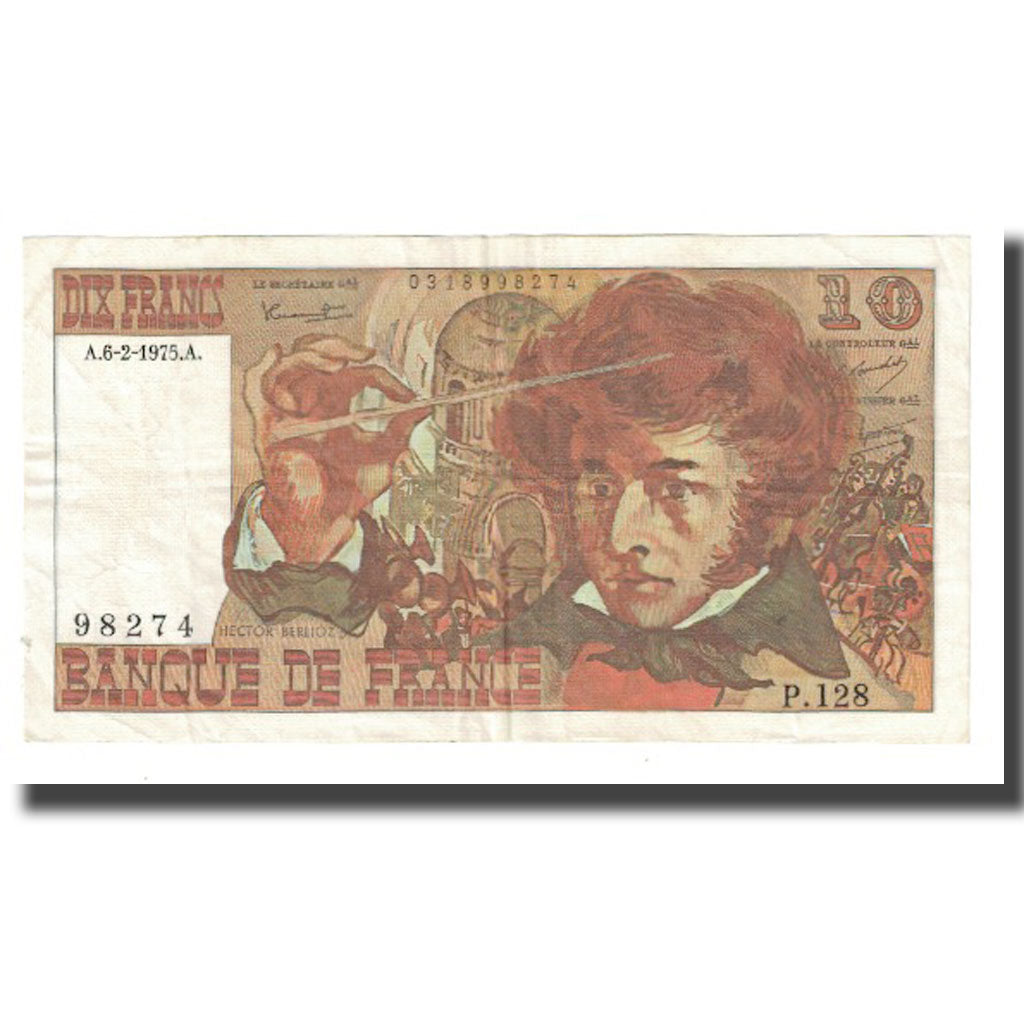 Frankrijk, 10 Francs, Berlioz, 1975, P. A.Strohl-G.Bouchet-J.J.Tronche